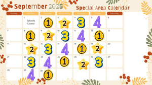 Special Area September Calendar